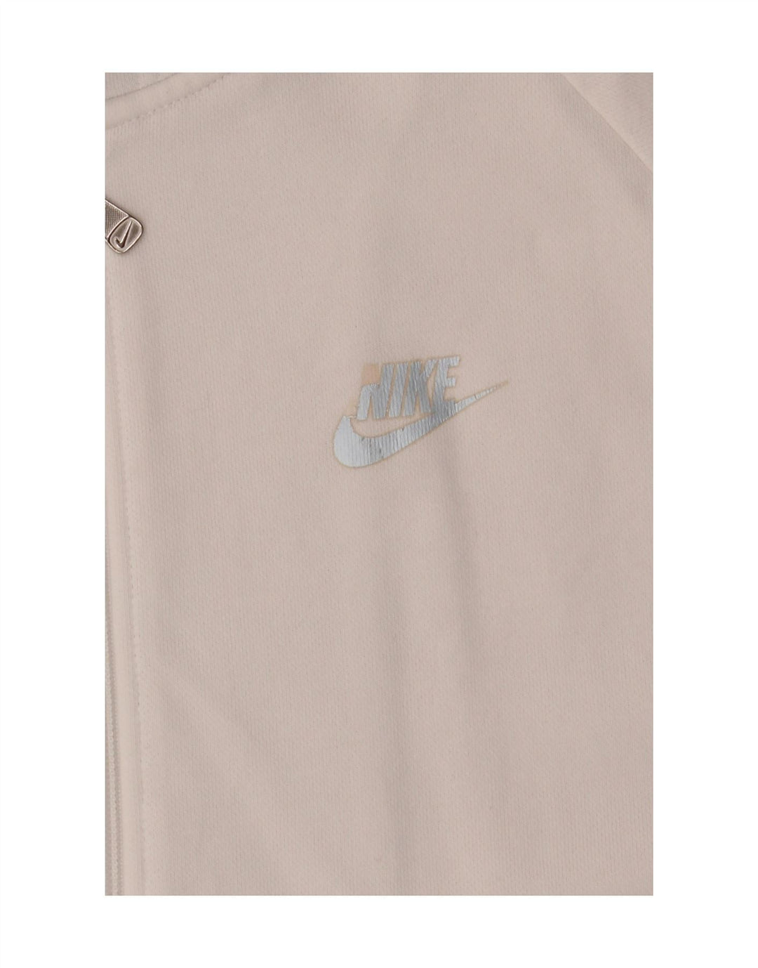 Nike Damen Zip Hoodie Pullover UK 14/16 Large Off White Cotton