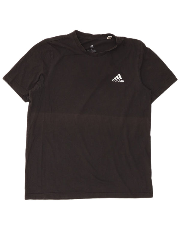 Adidas Mens T-Shirt Top Large Black Cotton