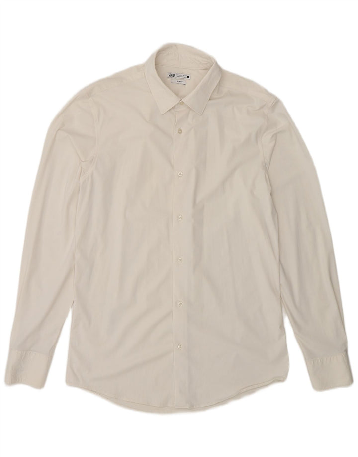 Zara Herren Slim Fit Hemd Small Weiß