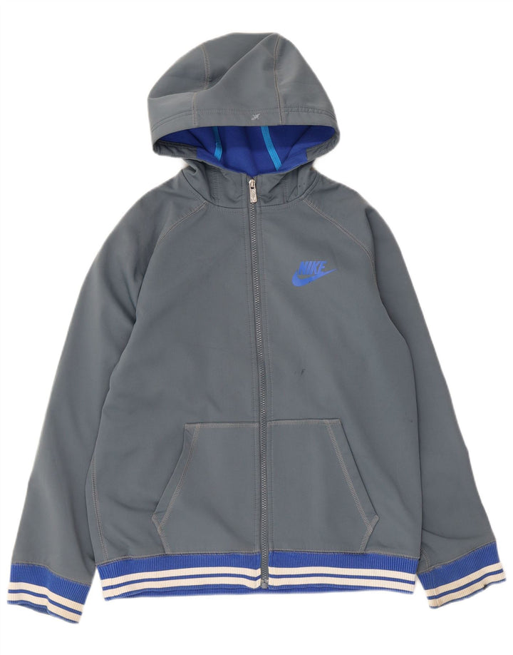 Nike Damen Zip Hoodie Pullover UK 18 XL Grau Polyester