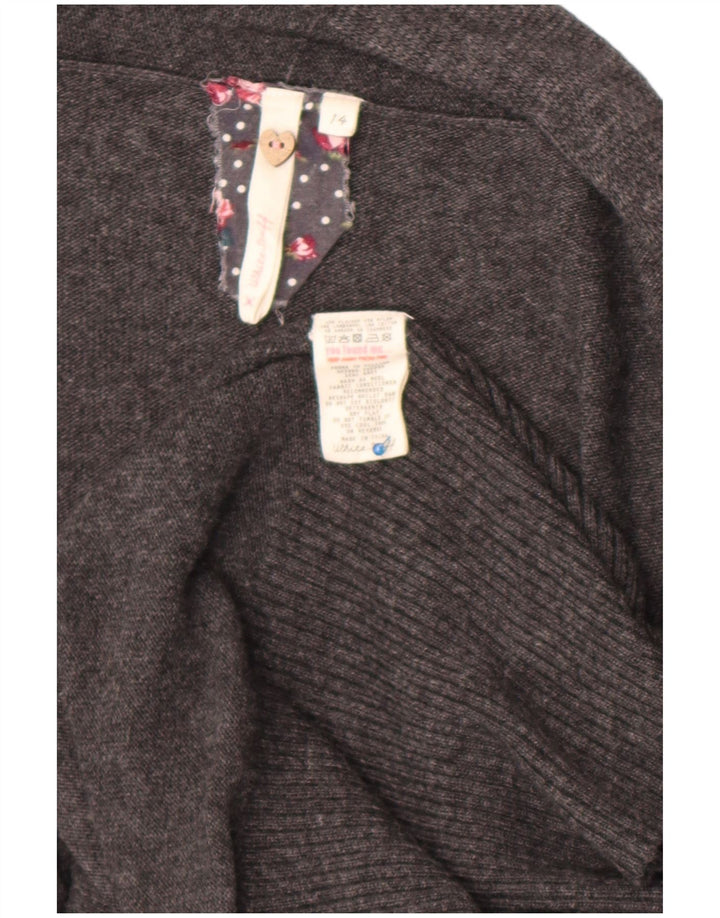 White Stuff Damen Longline Open Cardigan Pullover UK 14 Mittelgraue Viskose