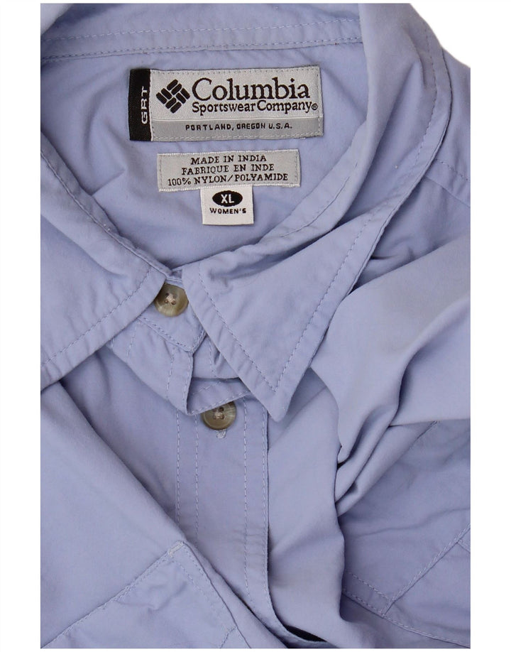 COLUMBIA Damen Kurzarmhemd UK 18 XL Lila Nylon
