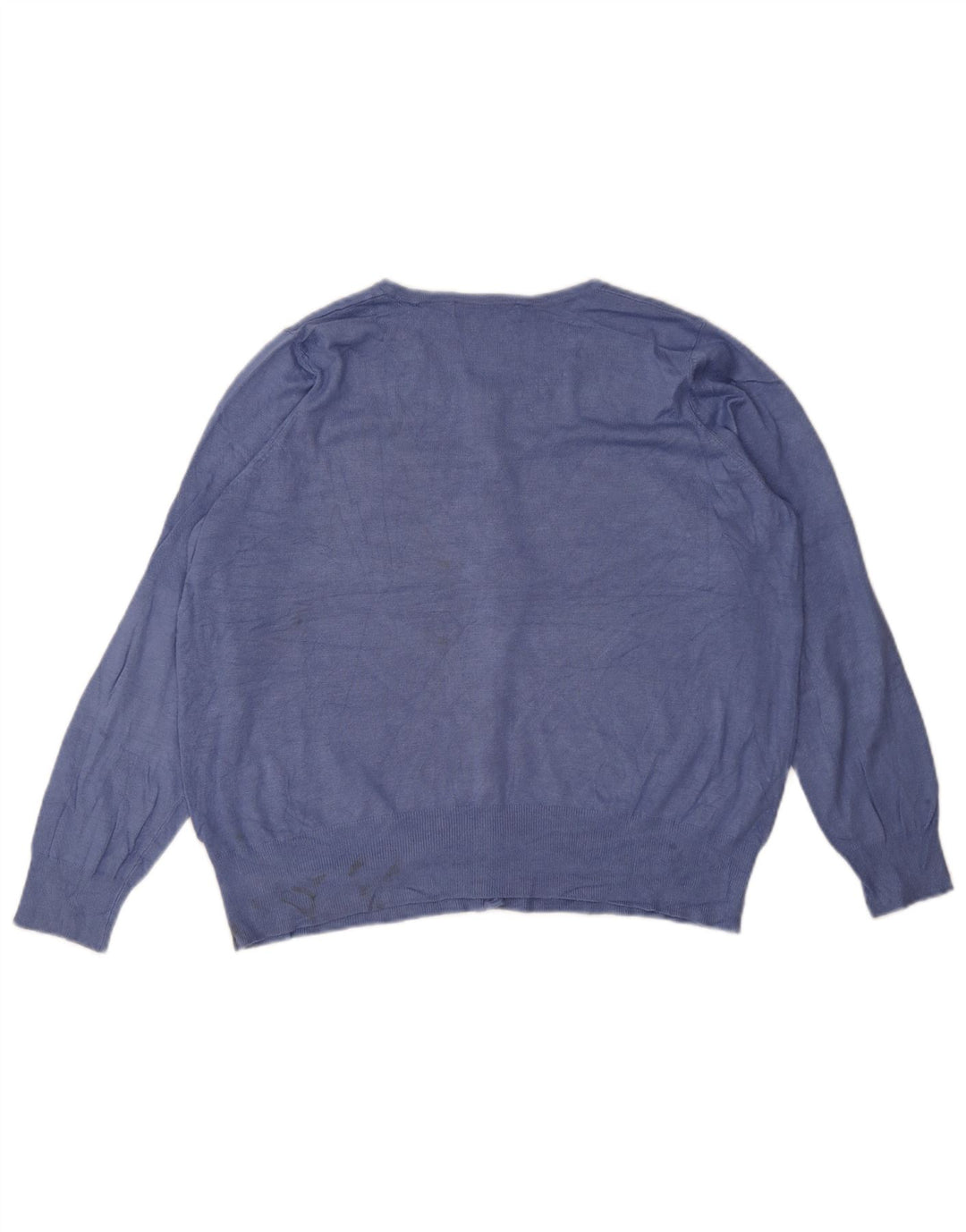 Marks & Spencer Damen Strickjacke Pullover UK 20 2XL Blaue Viskose