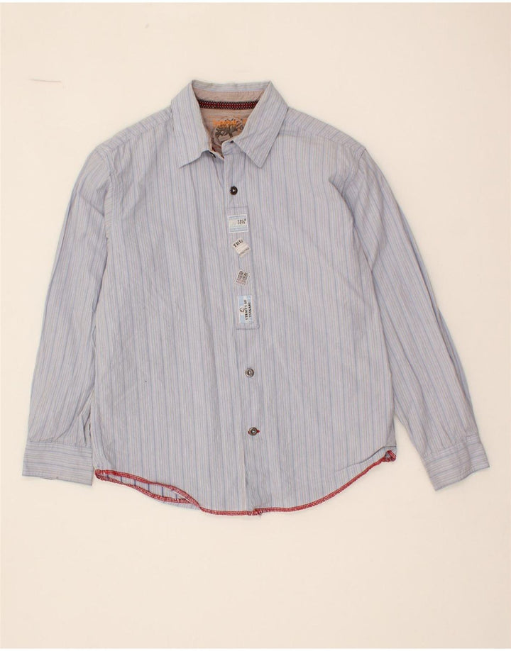 TIMBERLAND Boys Shirt 9-10 Years Blue Striped Cotton Vintage Timberland and Second-Hand Timberland from Messina Hembry 