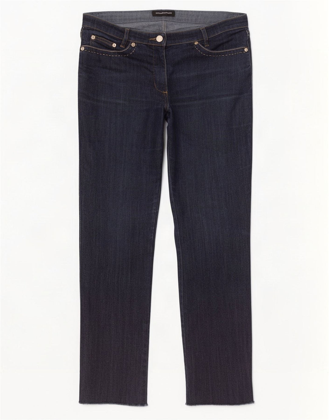 Roccobarocco Damen Straight Jeans W32 L29 Marineblau Baumwolle