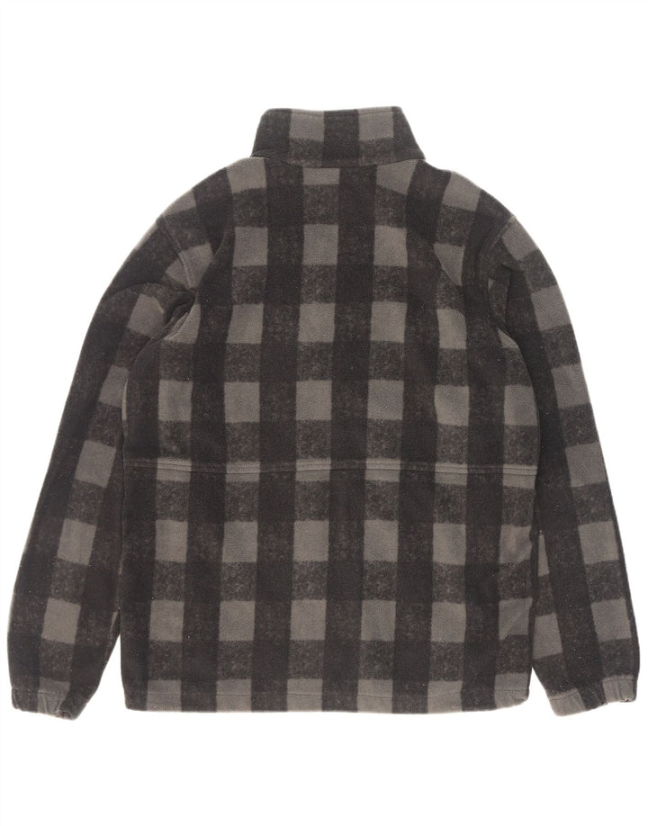 Columbia Herren-Fleecejacke, UK 40, großes grau kariertes Polyester