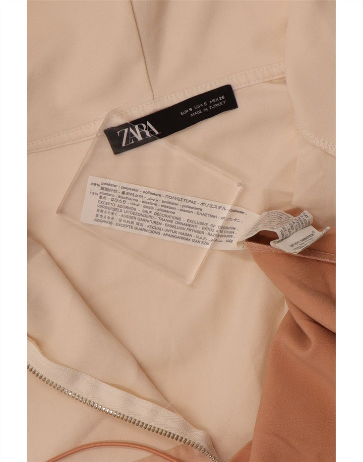 Zara Damen-Anorakjacke mit Kapuze, UK 10, Größe S, mehrfarbig, Farbblock