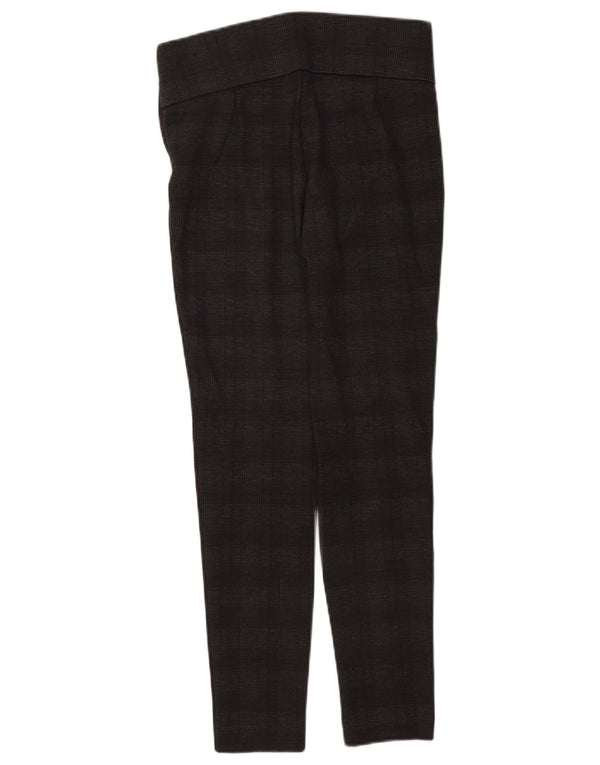 Zara Damen-Leggings, Freizeithose, Größe M, W28, L28, grau kariertes Polyester
