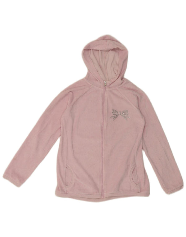 Benetton Mädchen-Kapuzenpullover mit grafischem Reißverschluss, 11–12 Jahre, 2XL, rosa Baumwolle