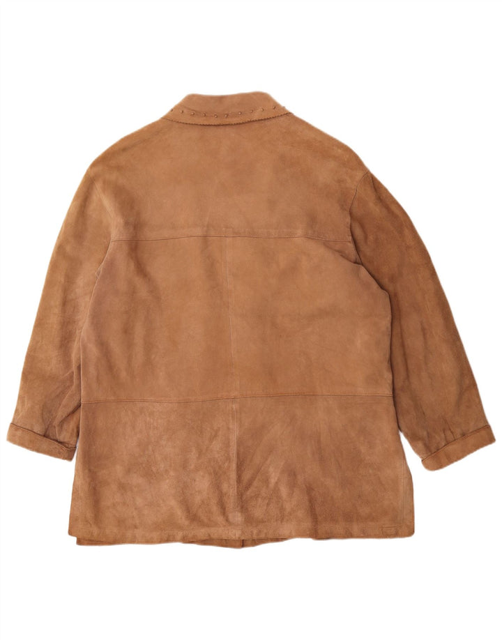 Vintage Damen Wildlederjacke IT 44 Medium Beige Leder