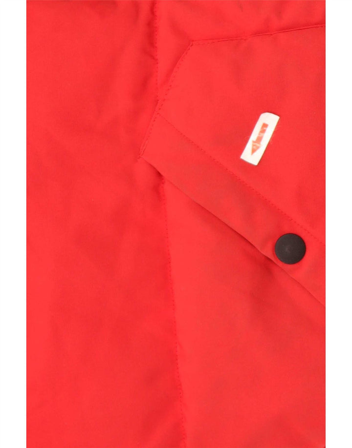 Marks & Spencer wattierte Herrenjacke mit Kapuze, UK 38, Mittelrot, Farbblock