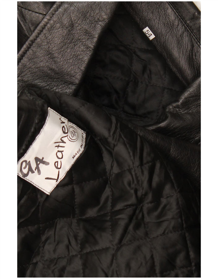 Vintage Herren Lederjacke IT 54 2XL Schwarzes Leder