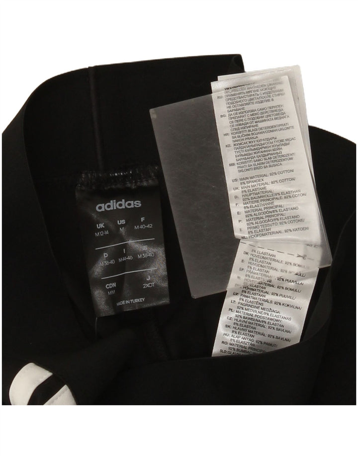 Adidas Damen Leggings UK 12/14 Mittelschwarze Baumwolle