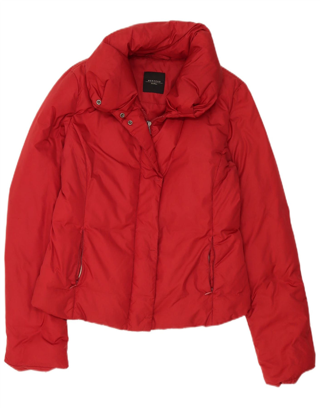 Max Mara Damen Weekend Wattierte Jacke UK 12 Mittelrotes Polyamid