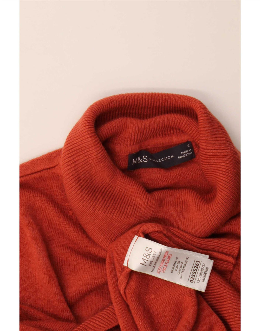 Marks & Spencer Rollkragenpullover für Damen, Gr. 8, klein, rot, Acryl