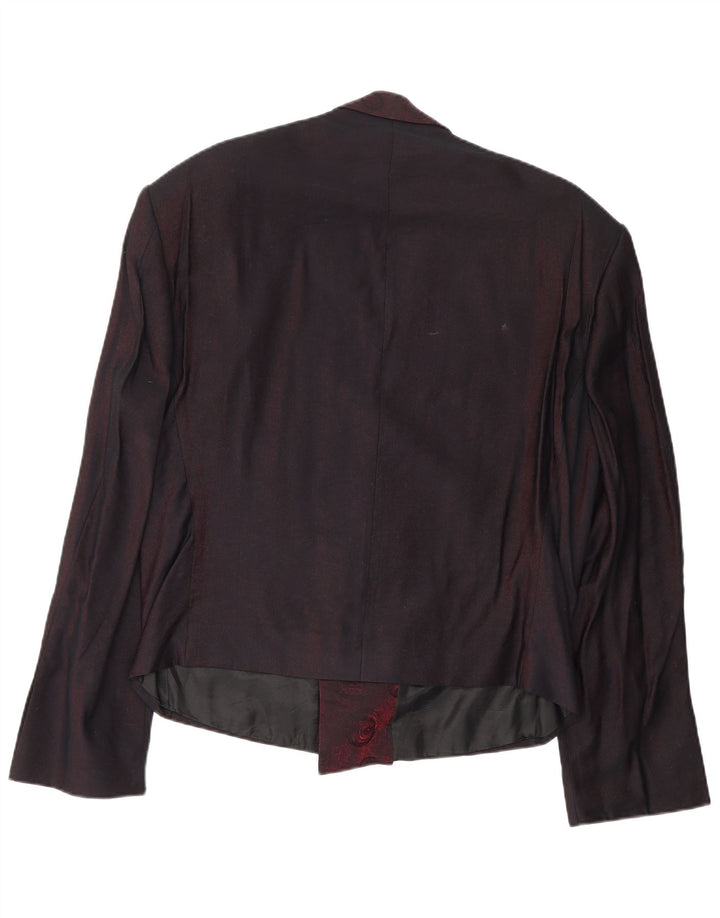 Emani Damen Zweireiher-Blazerjacke IT 50 XL Burgunderrote Viskose