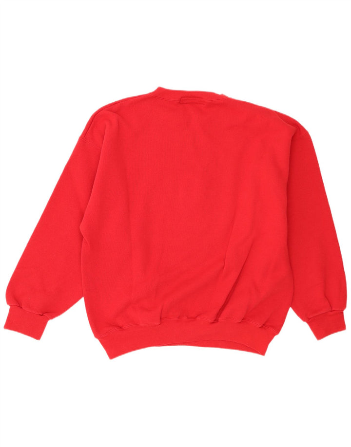 Vintage Herren Grafik Sweatshirt Pullover XL Rot Baumwolle
