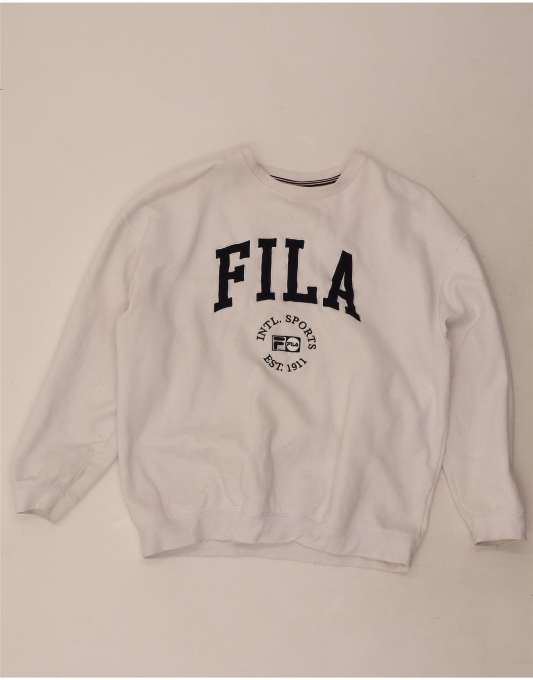 Fila Herren-Sweatshirt mit Grafik, groß, aus weißer Baumwolle