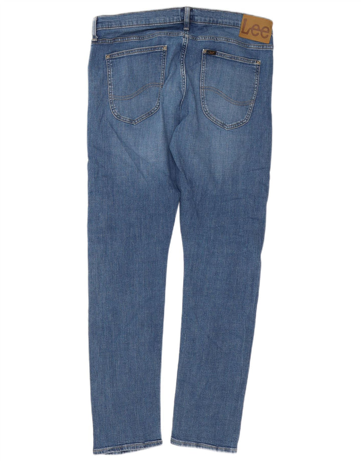 Lee Herren Slim Jeans W34 L32 Blaue Baumwolle