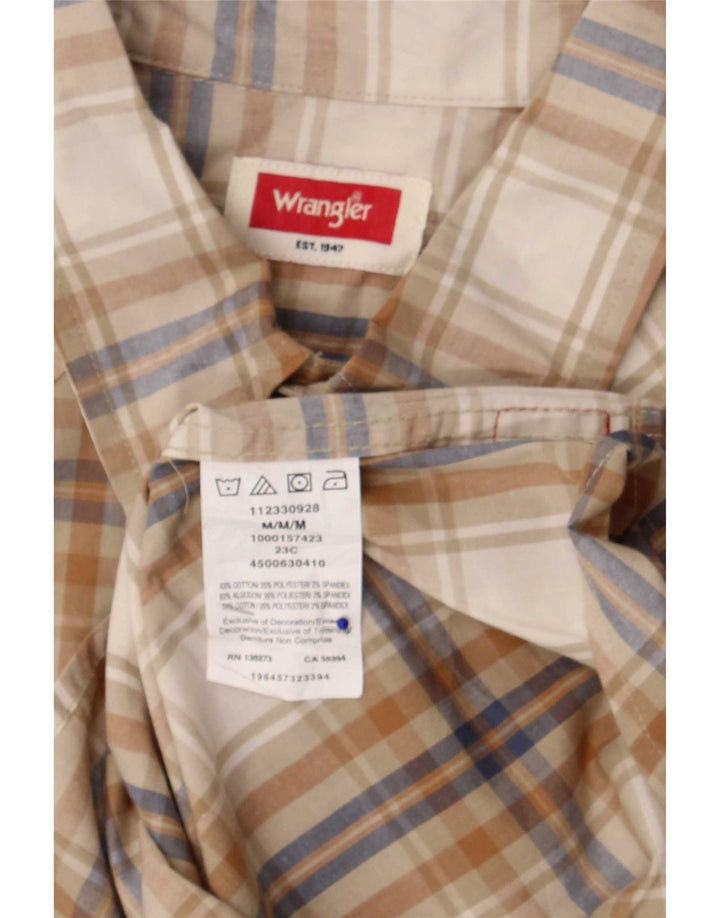 Wrangler Herrenhemd aus mittelbraun karierter Baumwolle