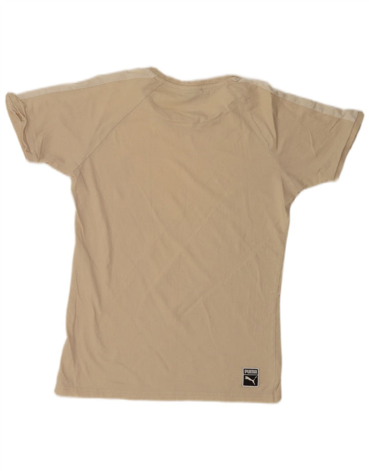 Puma Herren T-Shirt Top Small Beige Farbblock