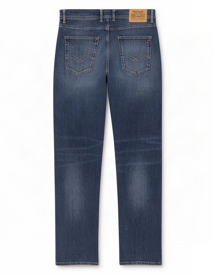 Replay Herren Grover Straight Jeans W34 L32 Blau