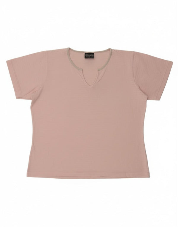 Champion Damen T-Shirt Top UK 18 XL Rosa Baumwolle