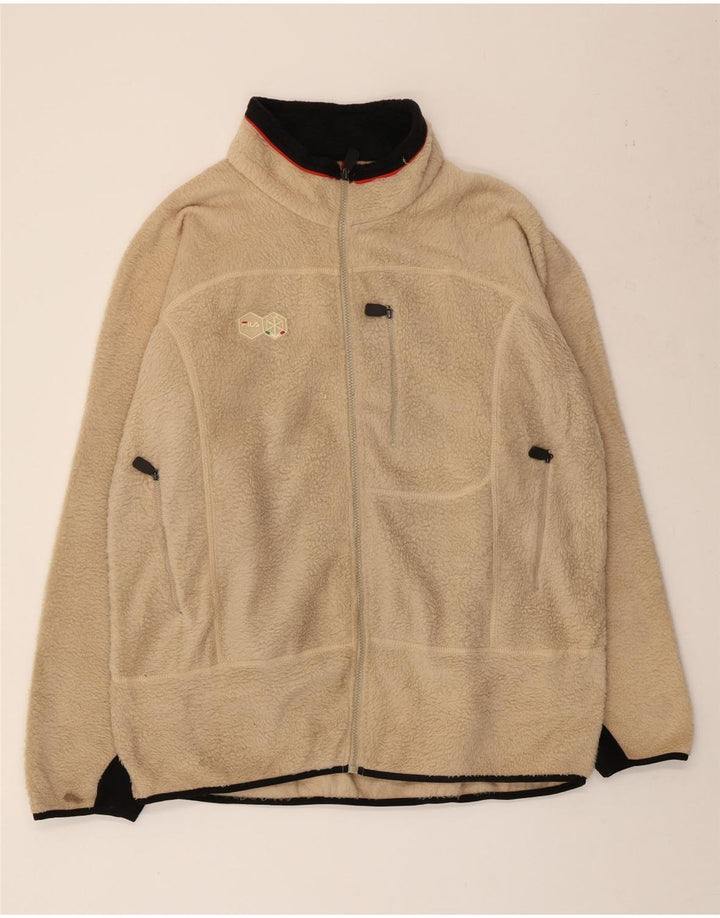 Fila Herren Fleecejacke UK 40 Large Beige Polyester