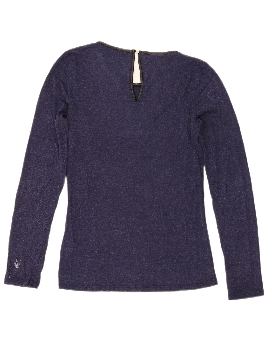 Oasis Damen Top Langarm UK 6 XS Marineblau Viskose