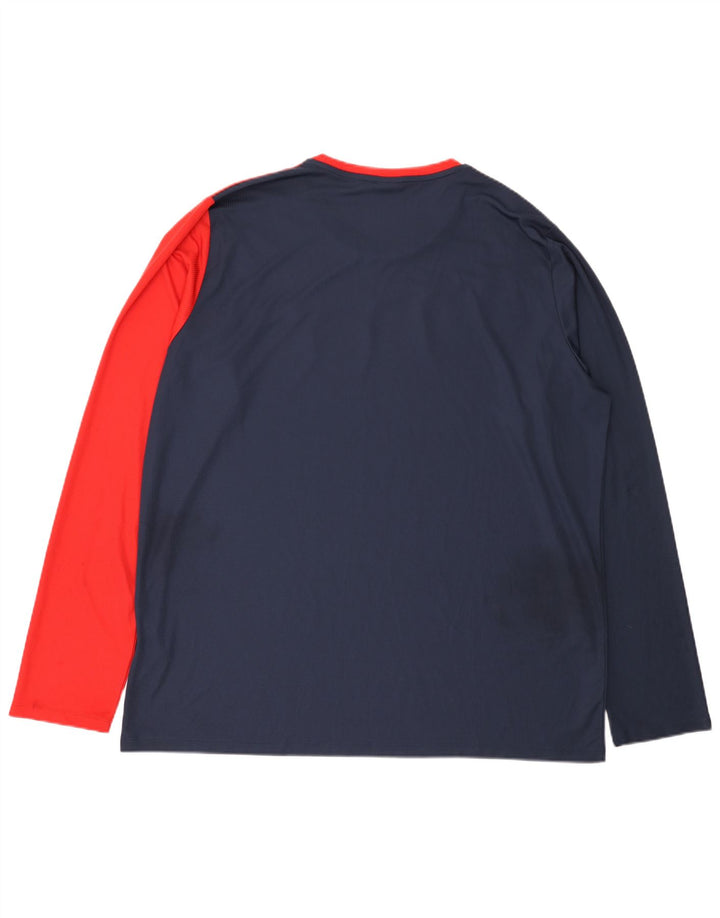 Erima Herren-Grafikoberteil, langärmelig, 3XL, Marineblau, Farbblock-Polyester