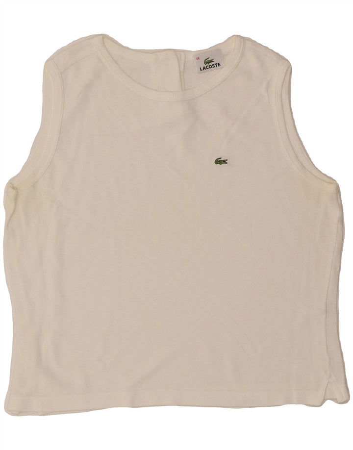 LACOSTE Damen-Trägershirt, Größe 44, große weiße Baumwolle