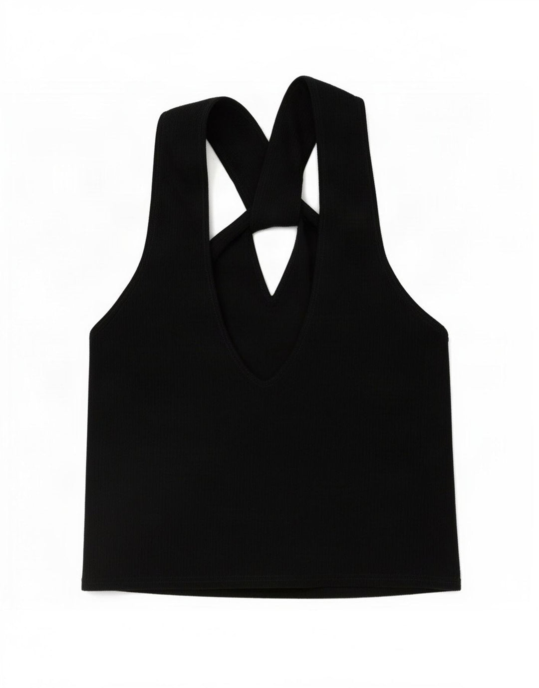 Zara Damen Crop Neckholder Top UK 14 Large Schwarz
