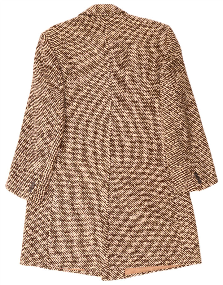 Zweireihiger Herrenmantel von Marzotto, Größe 36, klein, braun gestreift, Schurwolle