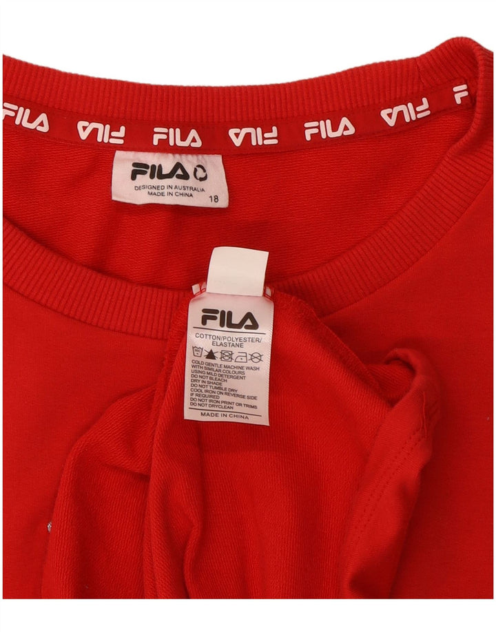 Fila Damen Graphic Basic Kleid UK 18 XL Rote Baumwolle
