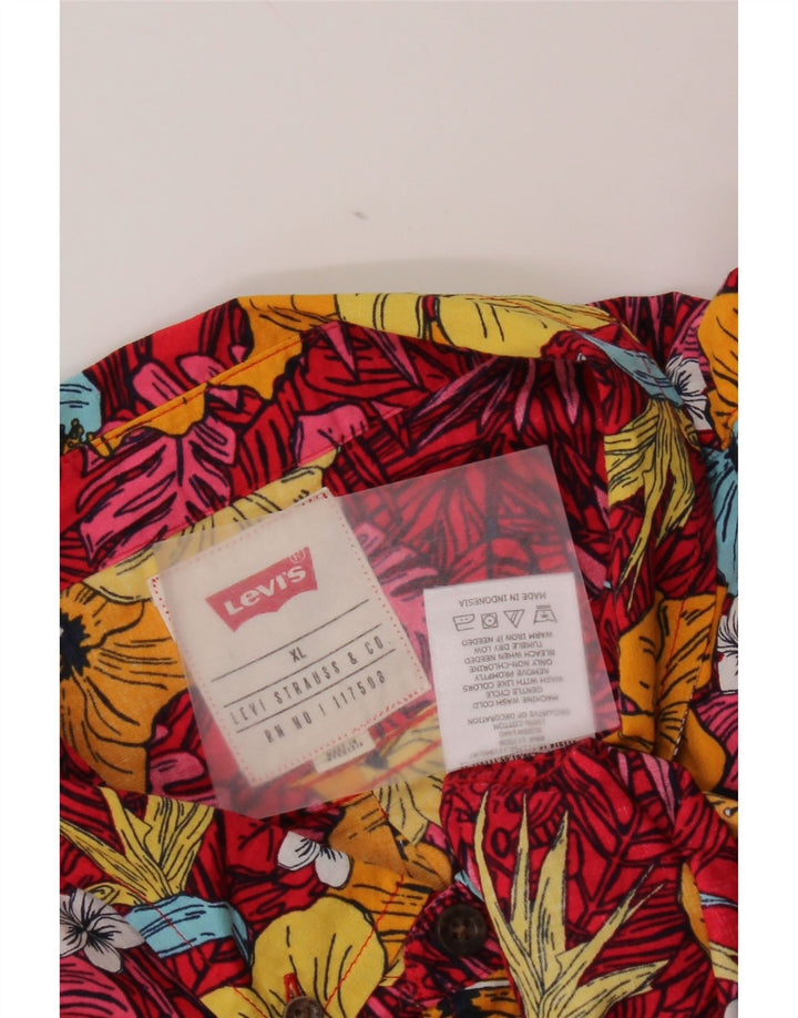 Levi's Herren-Kurzarmhemd XL, mehrfarbig, Blumenmuster, Baumwolle