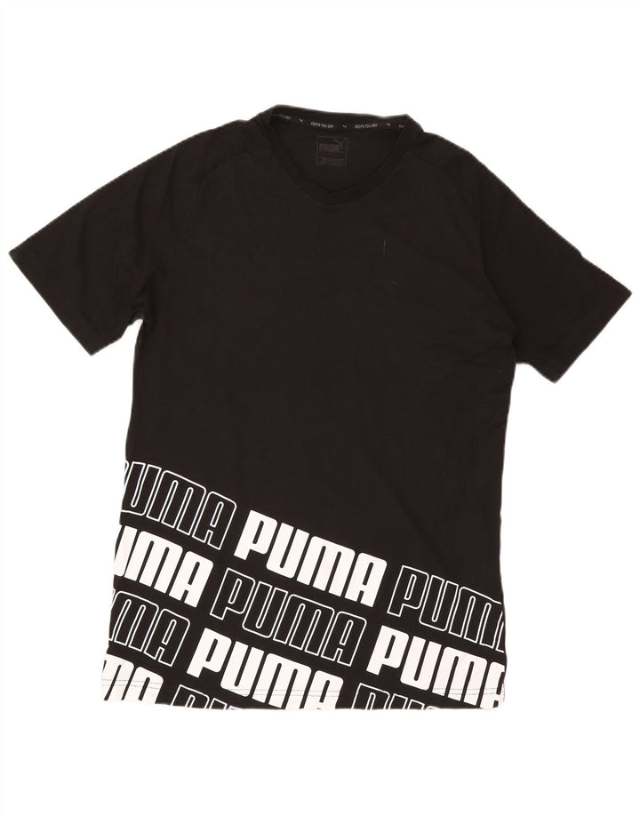 Puma Herren T-Shirt mit Grafik, groß, aus schwarzer Baumwolle