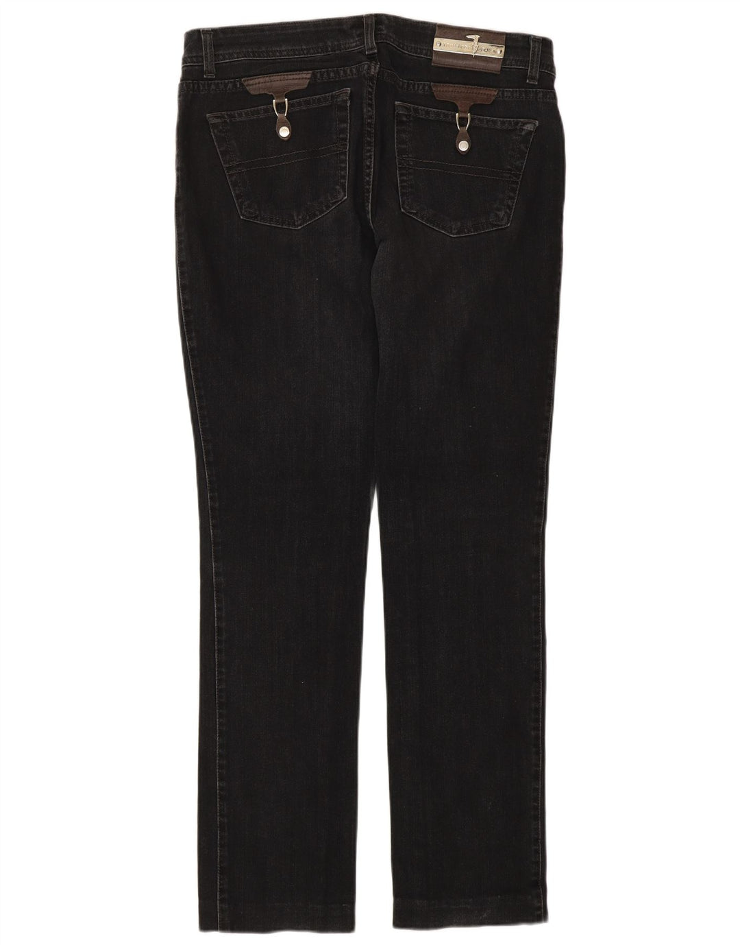 TRUSSARDI Damen Straight Jeans W30 L32 Schwarze Baumwolle
