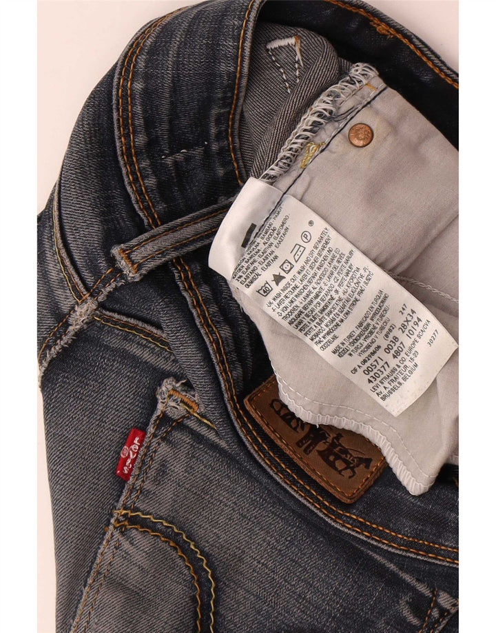 Levi's Damen 571 Super Low Slim Jeans W28 L34 Blaue Baumwolle