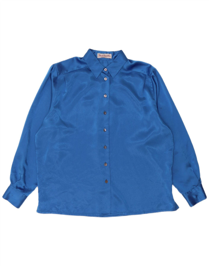 Renato Balestra Damen Übergroße Hemdbluse IT 50 XL Blaues Polyester