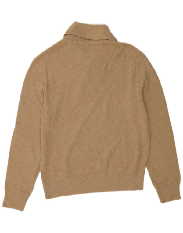 Polo Ralph Lauren Mens Shawl Neck Jumper Sweater Medium Beige Cotton