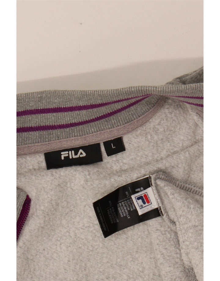 FILA Damen-Trainingsanzug-Top-Jacke, UK 16, große graue Baumwolle