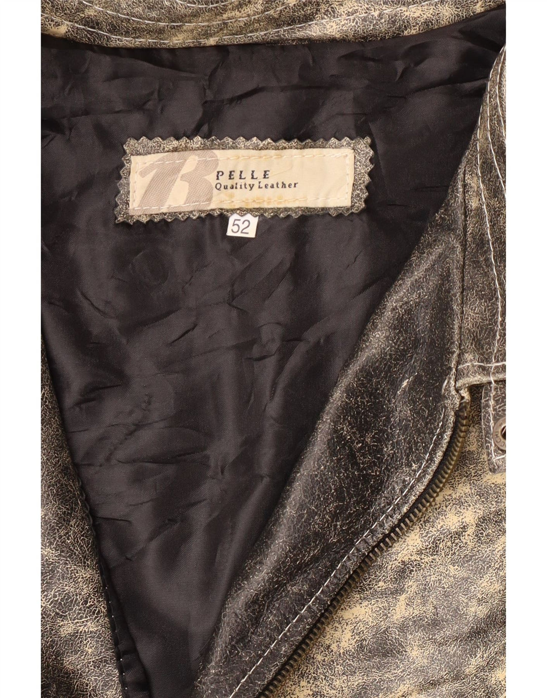 Bata Herren-Lederjacke mit Grafik, IT 52 XL, graues Leder