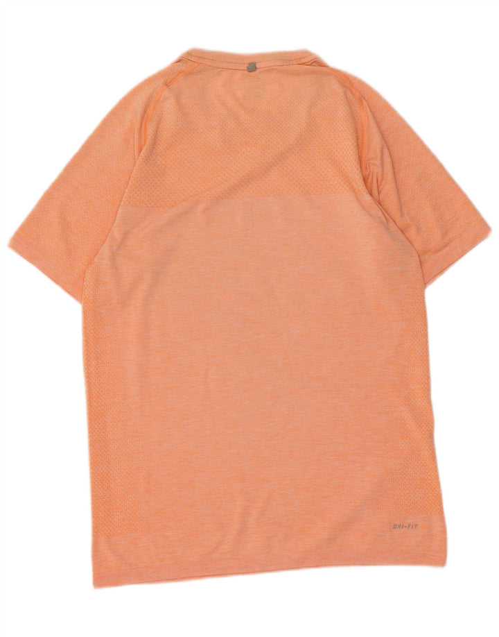 Nike Herren Dri Fit T-Shirt Top Small Orange gestreift
