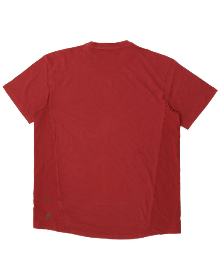 Adidas Herren T-Shirt Top XL Maroon Baumwolle