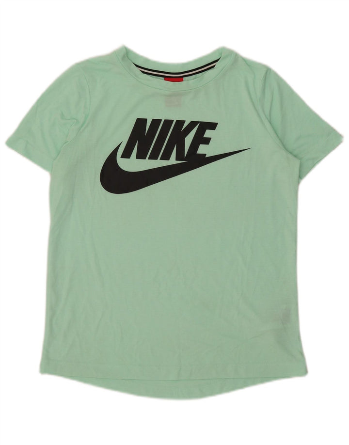 Nike Damen Grafik T-Shirt Top UK 10 Small Grün Polyester