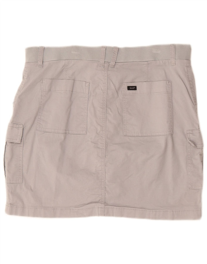 LEE Damen Skort Regular Fit Midrise Cargo Rock US 14 XL W36 Graue Baumwolle