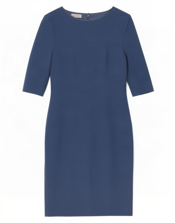 Hobbs Damen-Etuikleid mit 3/4-Ärmeln, UK 10, kleine blaue Viskose