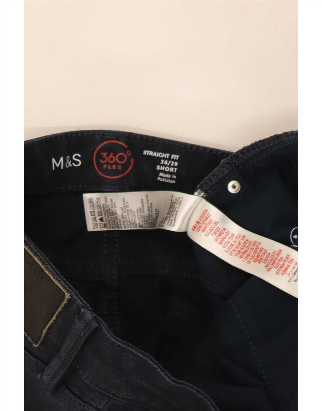 Marks & Spencer Herren Straight Jeans W36 L29 Marineblau Baumwolle