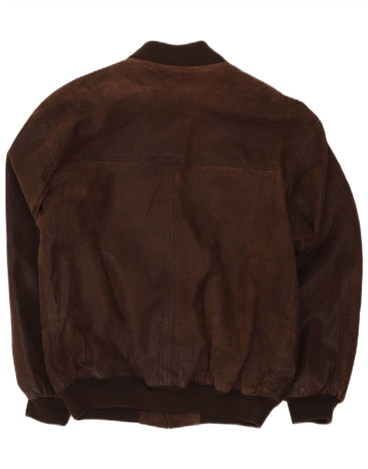Vintage Herren Bomber Lederjacke IT 48 Mittelbraun