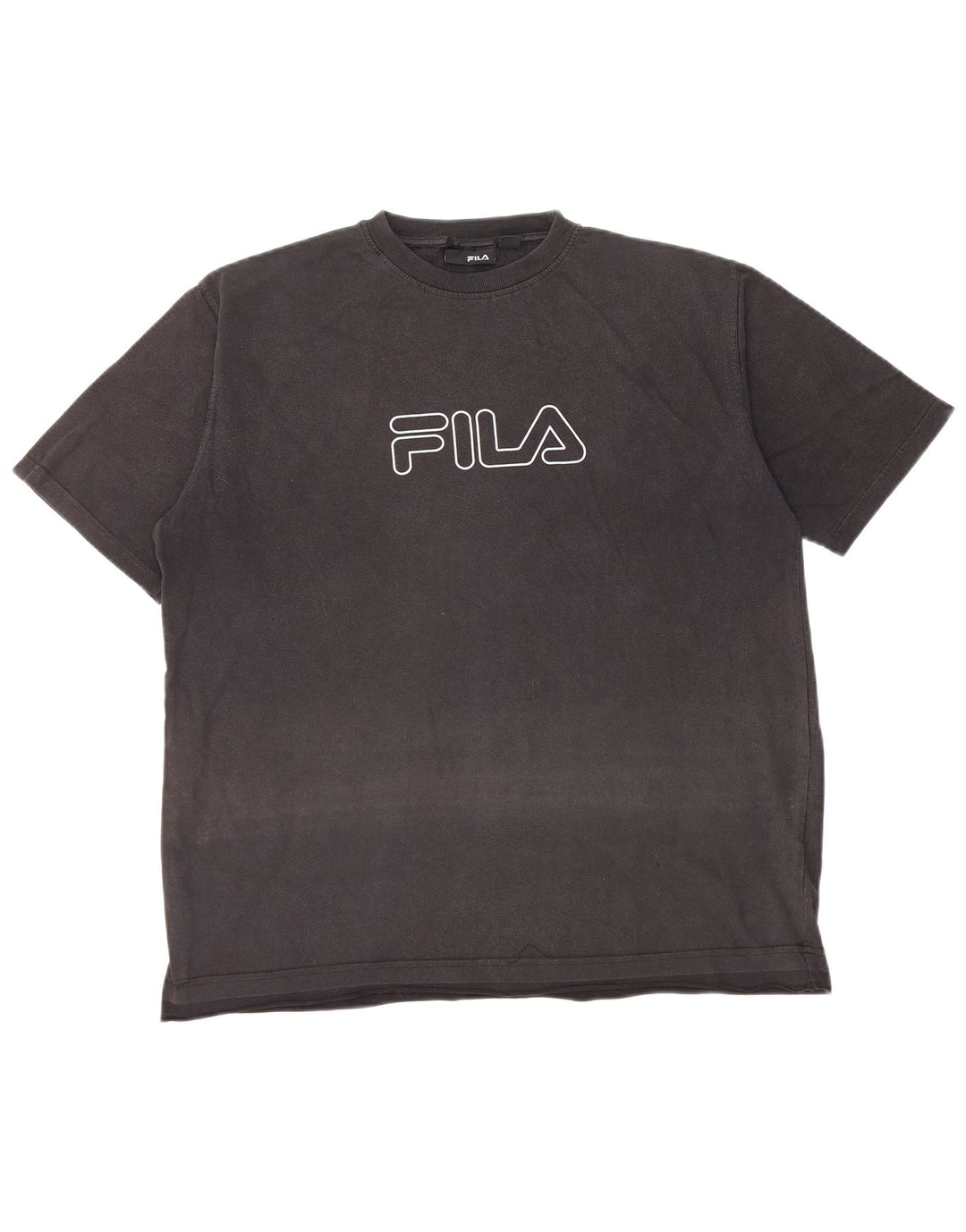 Fila Damen Grafik T-Shirt Top UK 16 Large Schwarz